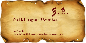 Zeitlinger Uzonka névjegykártya